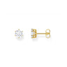 Ear Studs with 6 mm White Zirconia in Brilliant Cut