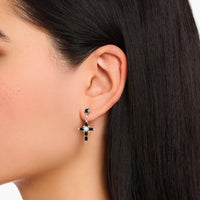 Romance Earrings Black Cross