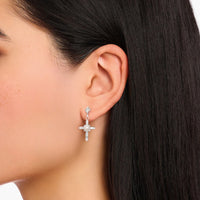 Romance Earrings White Cross