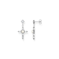 Romance Earrings White Cross