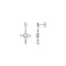 Romance Earrings White Cross