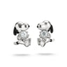 Snoopy Stud Earrings White Zirconia
