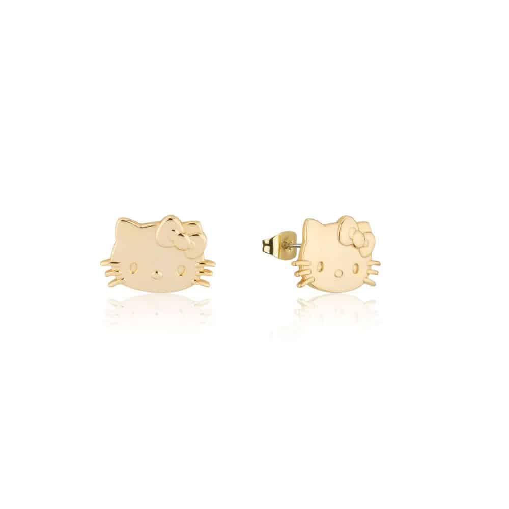 Sanrio Precious Metal Hello Kitty Stud Earrings Yellow Gold