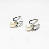 8 mm White Freshwater Pearl Huggie