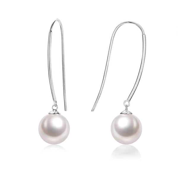 Fresh Water Pearl Long Hook Earrings