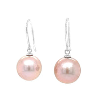 Lavender Fresh Water Pearl Silver Hook Earrings