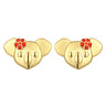 18K Gold Vermeil Silver Koala with Red Enamel Flower Earrings