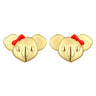 18K Gold Vermeil Silver Koala with Red Enamel Bow Earrings