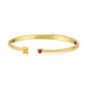 18K Gold Vermeil Silver Koala with Ruby CZ Heart Bangle