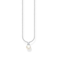 Silver CZ & Pearl Drop Necklace