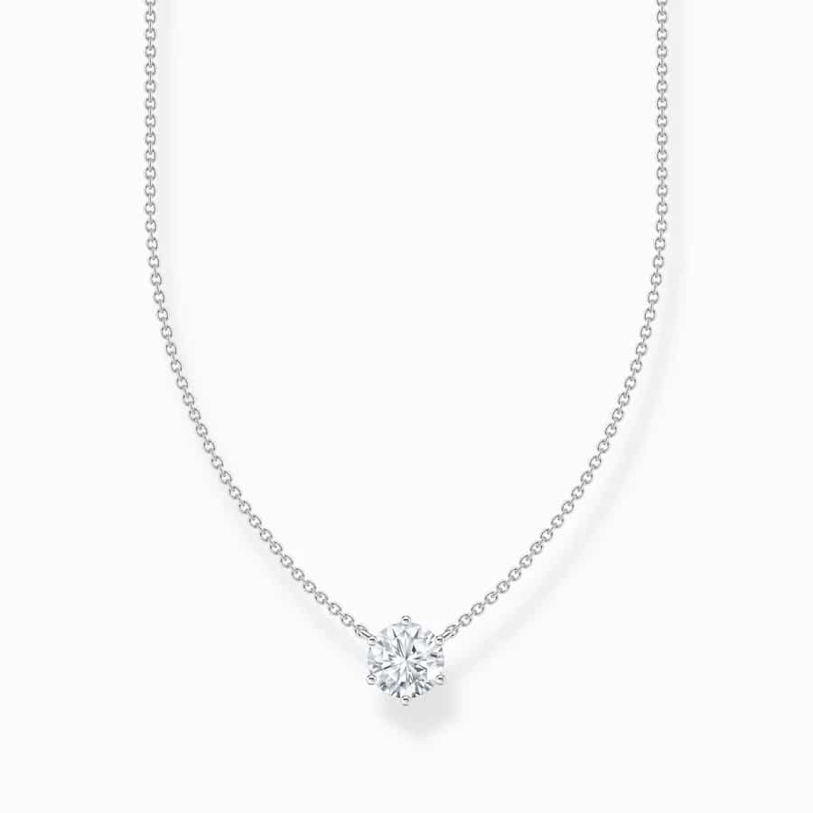 Necklace with White Zirconia Pendant