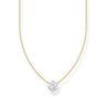 Necklace with White Zirconia Pendant Gold