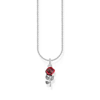 Necklace with Red Rose Pendant