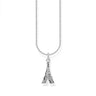 Necklace with Eiffel Tower Pendant and Zirconia