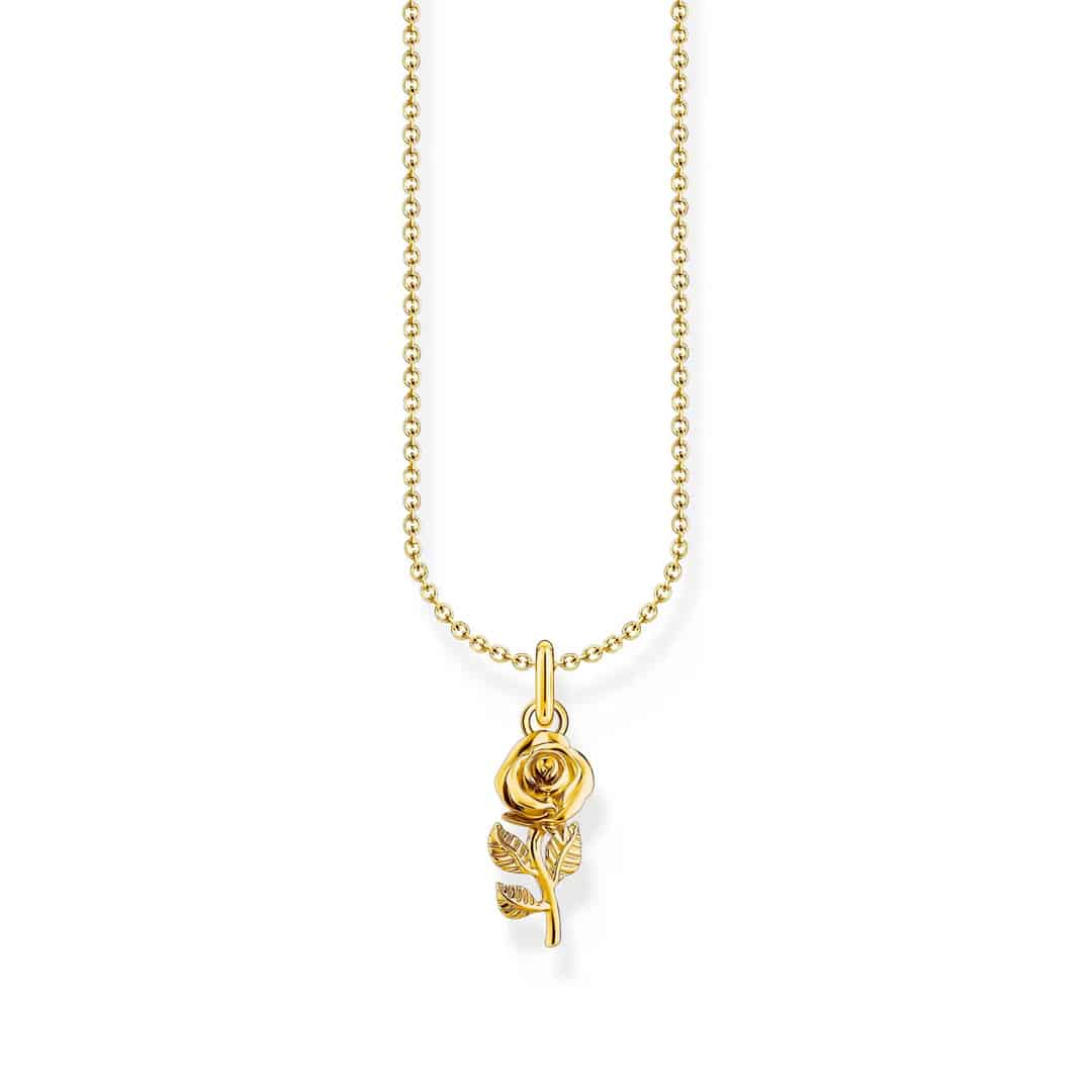 Necklace with rose pendant
