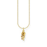 Necklace with Red Rose Pendant Yellow Gold