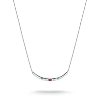 Half-Form Necklace with Red Zirconia Stone