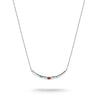 Half-Form Necklace with Red Zirconia Stone