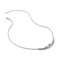 Half-Form Necklace with Red Zirconia Stone