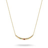 18K Gold Plated Half-Form Necklace with Red Zirconia Stone