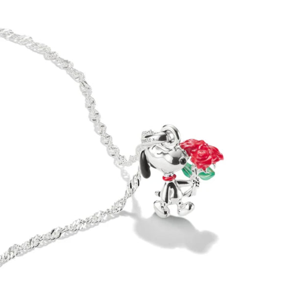Snoopy with Rose Pendant PEANUTS Necklace