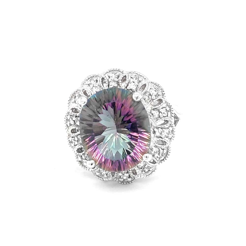 Mystic Topaz Silver Ring