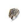 Stainless Steel Men's Motorbike Ring Two Tone