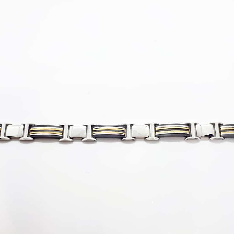 Stainless Steel and Polyurethane Chain Bracelet