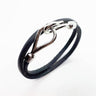 Double wrapping Leather Bracelet Black