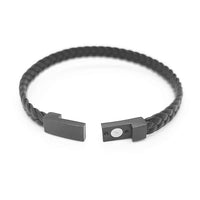Black Leather Braid Bracelet