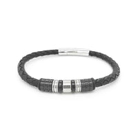 Men's Leather and Beads Bangle