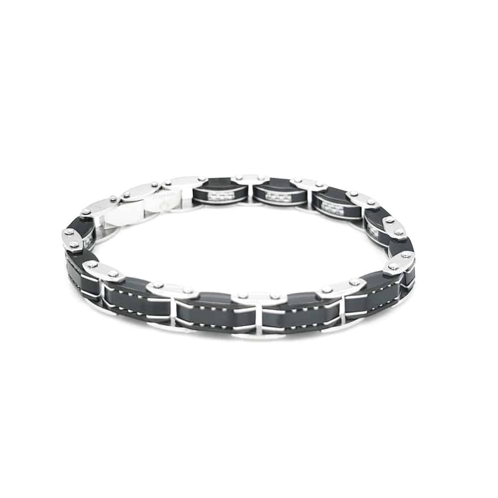 Double Side Reversible White Carbon Fibre Bracelet