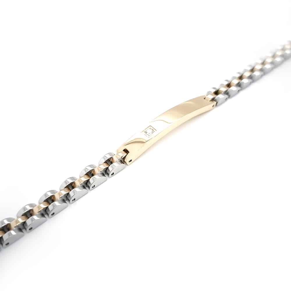Stainless Steel Two Tone ID Bracelet