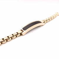 Stainless Steel Matte Black ID Plate Bracelet Yellow gold