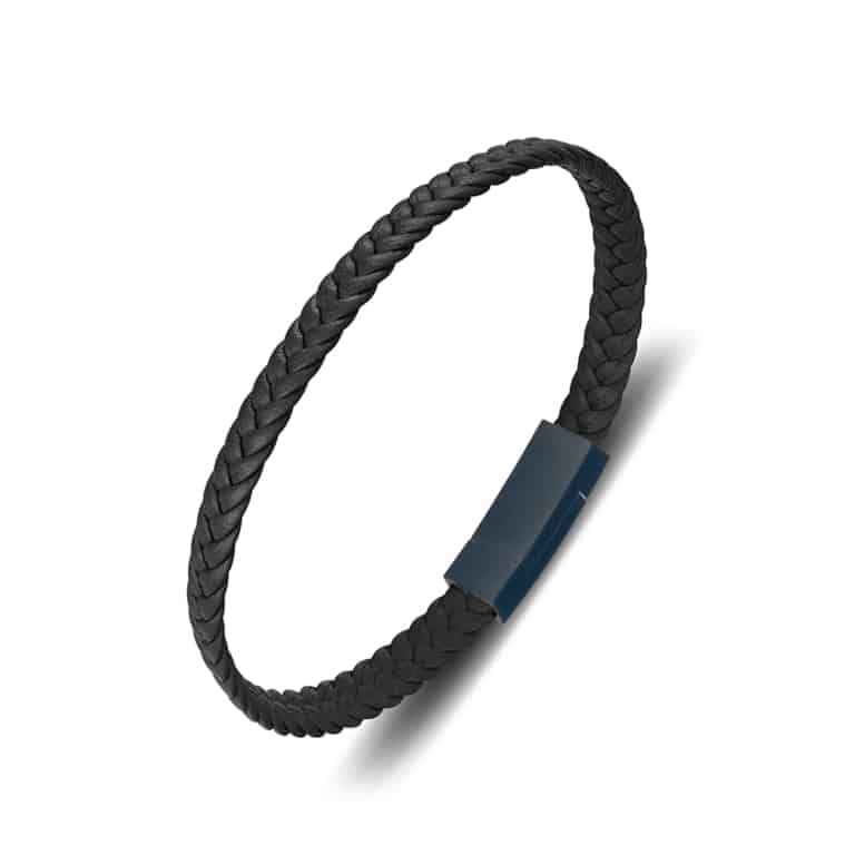 Black Leather Braid Bracelet