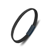 Black Leather Braid Bracelet