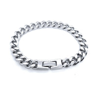 Stainless Steel 8 mm Wide Cuban Link Bracelet