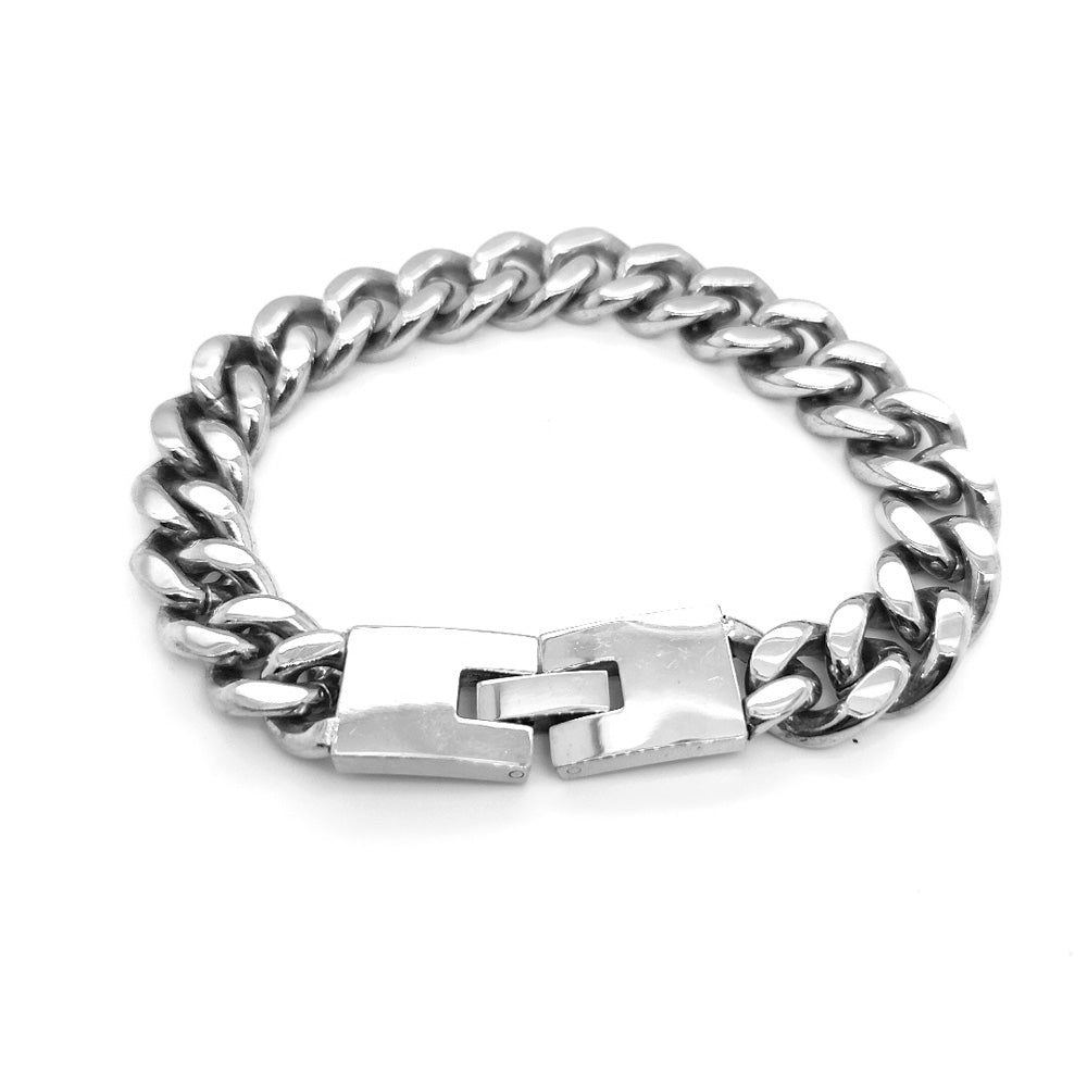 Stainless Steel 10 mm Wide Cuban Link Bracelet