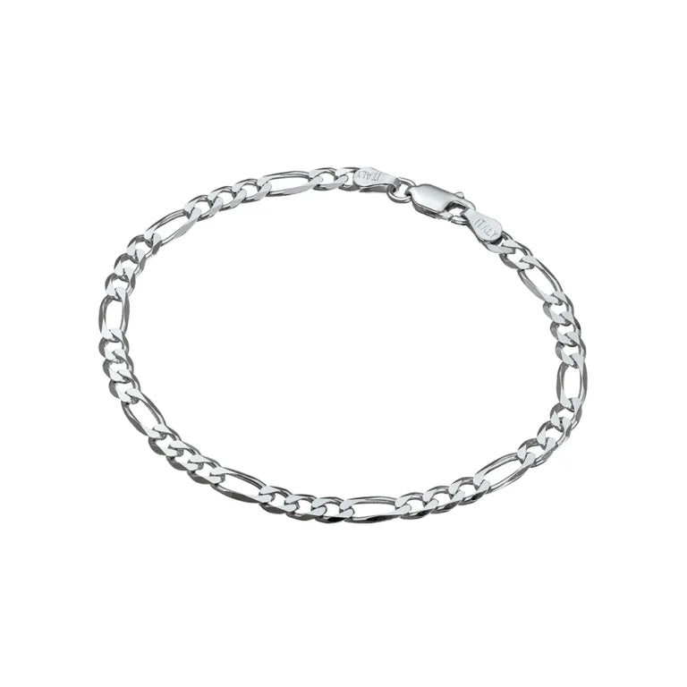 Sterling Silver Figaro Chain Bracelet