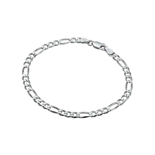 Sterling Silver Figaro Chain Bracelet