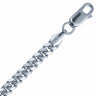 Rhodium Plated Sterling Silver Cuban Chain Bracelet