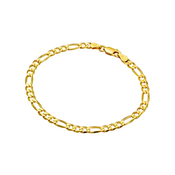 14K gold plated Sterling Silver Figaro Chain Bracelet
