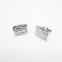 Hammered Silver Colour Cufflinks