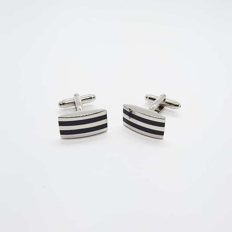 Black Stripe Enamel Cufflinks