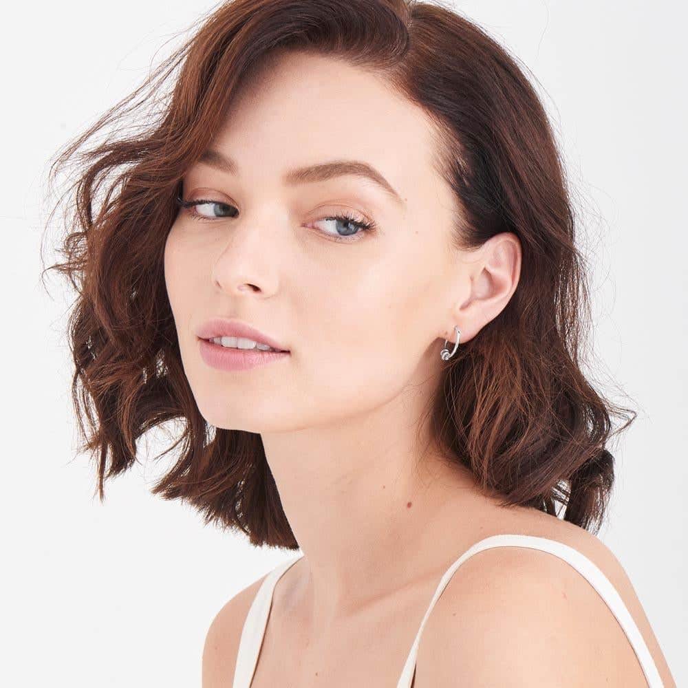 Silver Modern Hoop Earrings