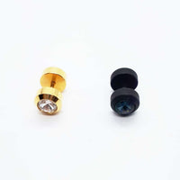 Stainless Steel 8mm Double Side Crystal Earring