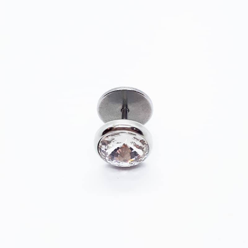 Stainless Steel 10mm Crystal Earring
