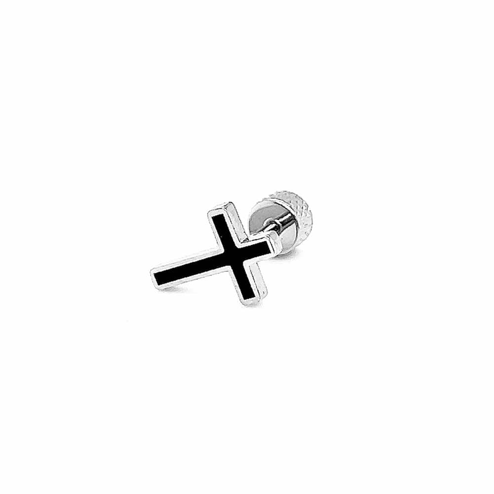Stainless Steel Cross Screw Earring