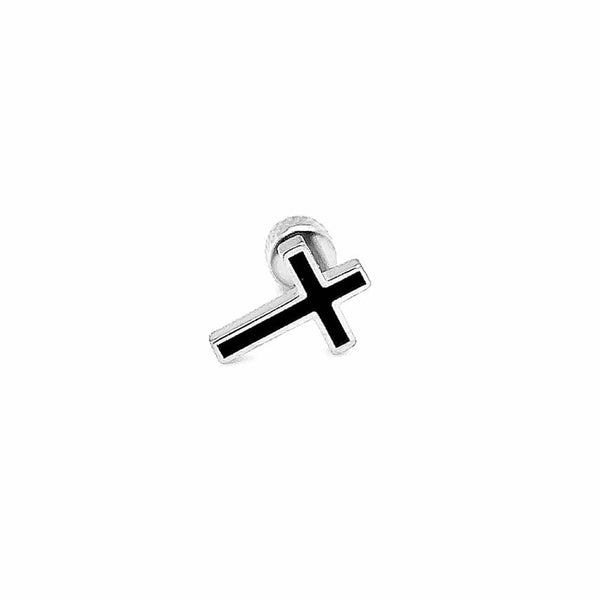 Stainless Steel Cross Screw Earring