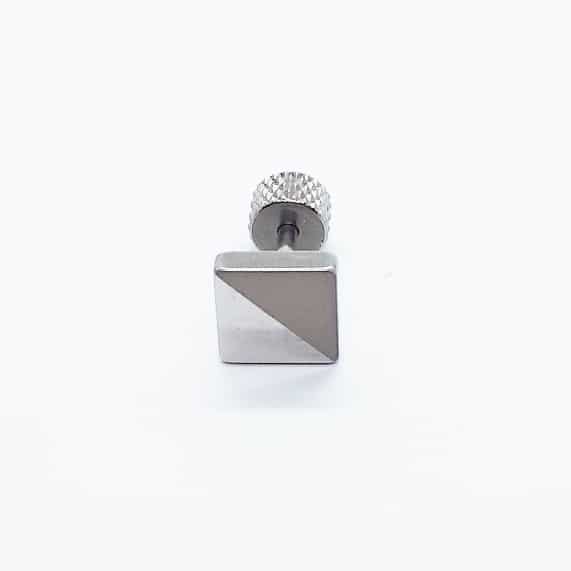 Stainless Steel 7mm Square Earring ME094
